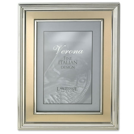 4x6 Silver Plated Photo Frame - 4x6 Silver Plated Metal Picture Frame - Brushed Gold Inner Panel