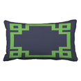 thumbnail image 1 of RYLABLUE Decorative Navy Blue and Green Greek Key Border Pillow Cover Case Zippered Decorative Size 20x30 inches Two Side, 1 of 1