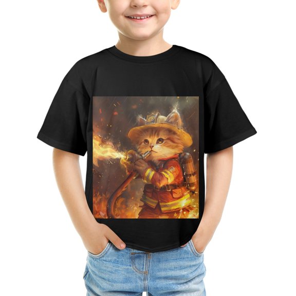 HANMUN Boys and Girls Tough Fashionable One Side Hot T-Shirts and Short Sleeves, Size XS-XL Made in USA