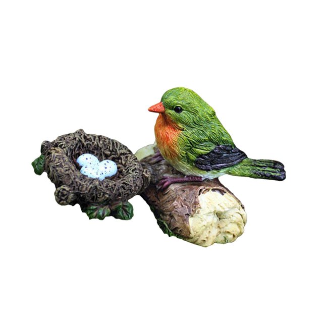 pitrice Miniature Bird Statue Arts Crafts Bird Animal Model Ornament Decor 2Pcs C