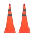 thumbnail image 4 of Conos de tráfico plegables, 2 paquetes de 70 cm de altura múltiples conos de Carretera de Carretera mejorado reflectante para la entrada de la entrada para impulsar el, 4 of 7