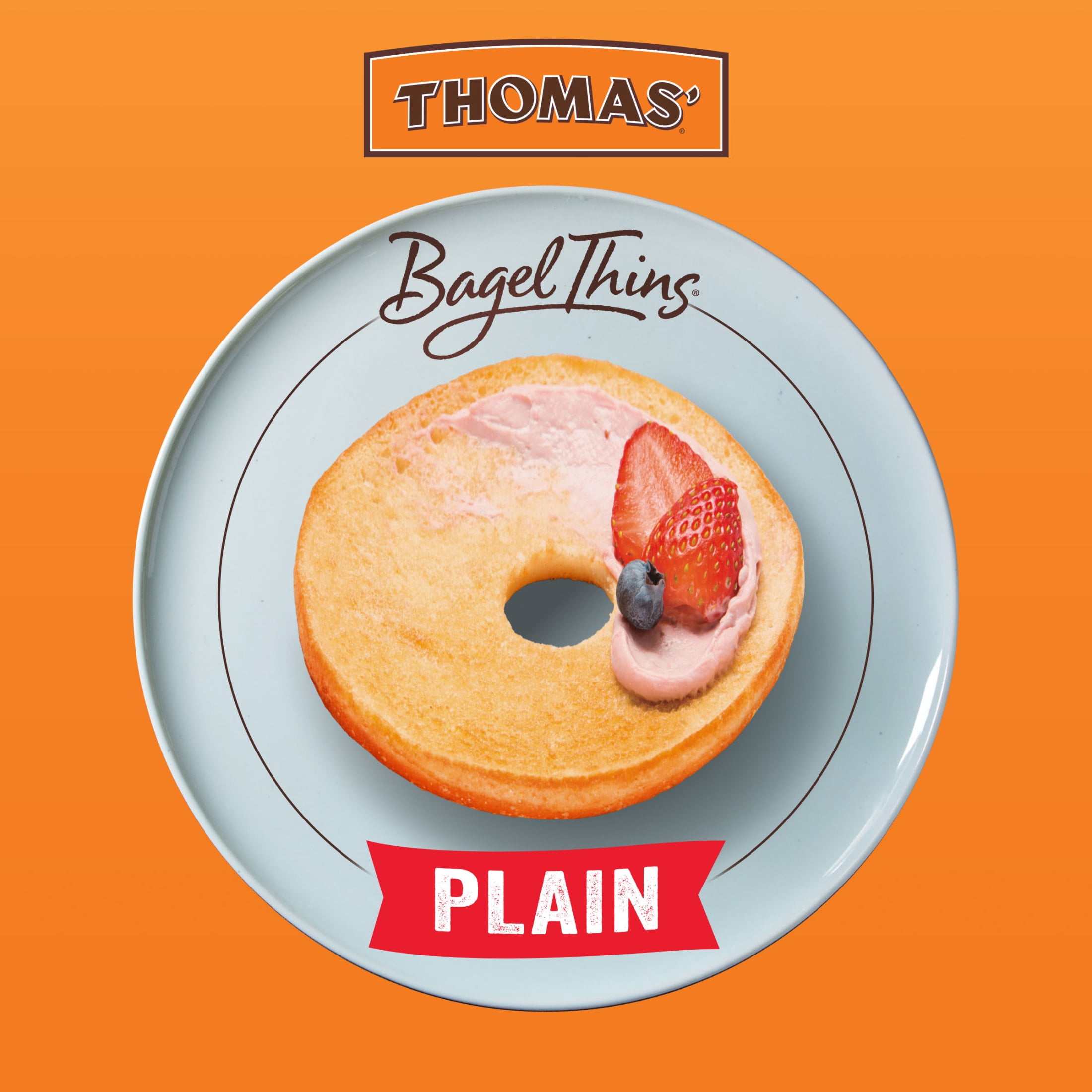 Thomas' Plain Bagel Thins, 8 count, 13 oz