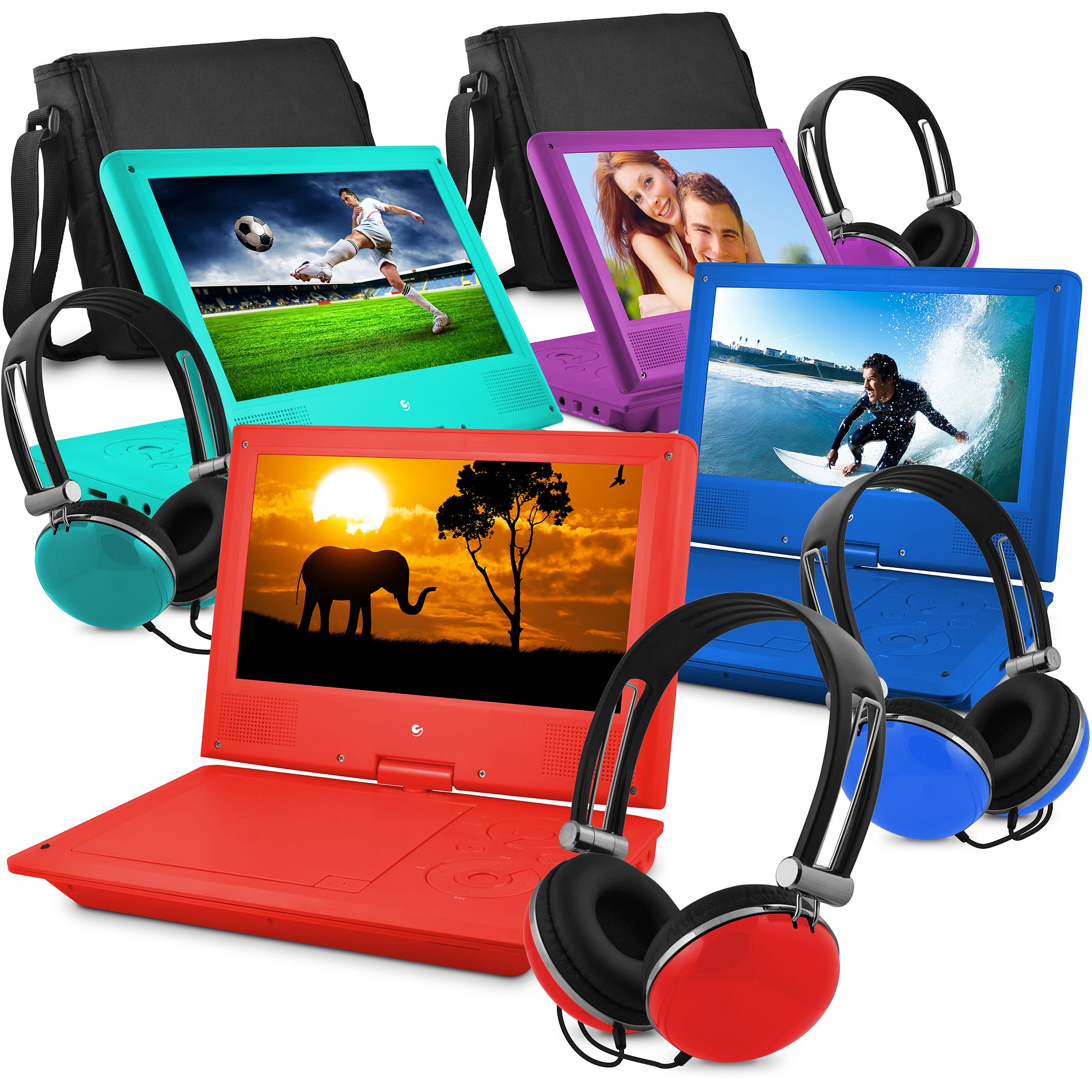 Ematic 9" Portable DVD Player with Matching Headphones and Bag - EPD909pr - image 2 of 30