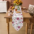 thumbnail image 5 of Table Runners 72 Inches Long, Pink Flowers Cotton Linen Kitchen Dining Coffee Table Runner for Party Home Decor, Simple Romantic Botanical Floral Leaves Tabletop Dresser Scarves Runner 18x72 Inch, 5 of 9