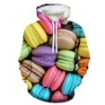 thumbnail image 3 of Sudadera con capucha de manga larga para hombre con estampado 3D de filetes, ensaladas, patatas fritas y comida, con estampado de hamburguesas, informal, 3 of 5