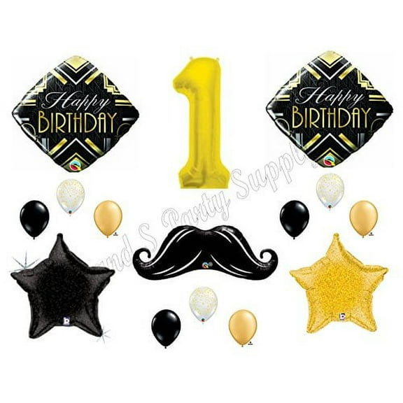 MR. ONE-DERFUL Mustache 1st Birthday Party Balloons Decoration Supplies First