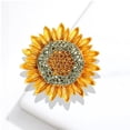 thumbnail image 2 of Broche de girasol para mujer, colorido, con diamantes de imitación de cristal, estilo vintage, hecho a mano, elegante broche de girasol, 2 of 4