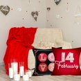 thumbnail image 4 of Valentines Day Decoration Pillow Covers 18x18 Inch Set of 4 Black Red Heart Love Quotes Words Throw Pillow Cases Cotton Linen February 14 You N Me World Kiss Day Home Decor Cushion Cover, 4 of 6