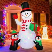 Coolmade 6 FT Inflatable Christmas Snowman with Gift Bag Led Lights Xmas Holiday Blow Up Family Party Decoration Yard Lawn Favors Indoor Outdoor Inflatables
