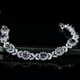 thumbnail image 5 of Oval Rainbow Fire CZ Crystal 925 Sterling Silver Bracelet For Women, 5 of 7