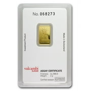 2 gram Gold Bar - Credit Suisse Statue of Liberty (New Assay)