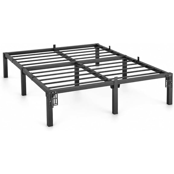 10 Inch Full Metal Platform Bed Frame, No Box Spring Needed, Steel Slats