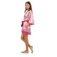 thumbnail image 3 of Ashford & Brooks Women's Satin Kimono Bridesmaid Short Robe - Silky Bathrobe with Pockets, 3 of 5