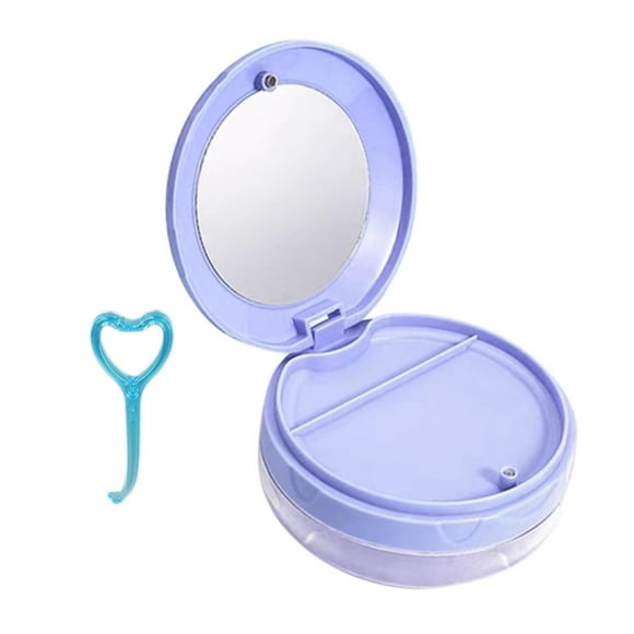 Caja de almacenamiento ortopédicos con espejo que empapa los dientes invisibles para la limpieza del retenedor Azul Yuyangstore Caja de retención