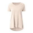 thumbnail image 5 of JINMGG Womens Plus Size $5 Women's Long Shirt Short Sleeve T-Shirt Oversize Tops Large Sizes Summer O-Neck Casual Loose Blouse Casual Basic Tee Tunic Tops White XXL, 5 of 5