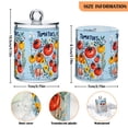thumbnail image 5 of Yayeee 4 Pack Qtip Holder Bathroom Cotton Swab Canister with Lid Clear Dispenser Set, Yellow Floral Tomatoes, 5 of 6