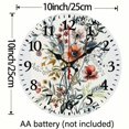 thumbnail image 3 of YILUYINQING Flower Arrangement Lace Watercolor Round Wall Clock 10x10in, 3 of 8