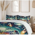 thumbnail image 6 of Ambesonne Outer Space Duvet Cover Set, Surreal Astronaut Moon, Queen, Multicolor Teal Red, 6 of 6