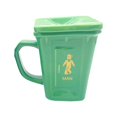 thumbnail image 3 of Taza de café divertida con diseño de sartén en cuclillas, regalos ingeniosos, agarre cómodo y personalidad. verde, 3 of 9
