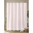 thumbnail image 4 of Fsddascl Farmhouse Pink White Striped Shower Curtain Set - 66" x 72" Washable Bathtub Curtain with 12 Hooks, Modern Stripes Waterproof Fabric Stall Shower Curtains for Bathroom/Bathtub Décor, 4 of 6