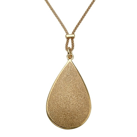 Pear-Shaped Textured Drop Pendant in 14kt Gold-Plated Sterling Silver