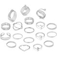 thumbnail image 1 of 18-31 Piezas Anillos de Nudillos para Mujeres Conjuntos de Anillos Apilables Niñas Anillos de Dedo Articulados Vintage Juego de Anillos de Oro para Mujeres Hombres Anillos de Cristal con Flores Tallad, 1 of 4