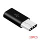 thumbnail image 1 of Adaptador universal tipo C macho a micro USB hembra de 1/5/10 Uds., Convertidor de carga de sincronización de datos, conector USB-C kenally PJ6824-02B, 1 of 2