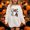 A117 White, variant on Tween Girls Ghost Floral Graphic Pullovers Fall Long Sleeve Sweatshirts Youth Crewneck Slouchy Tops Kids Halloween Themed Casual Shirts Holiday Festival Clothes, Size 7-8
