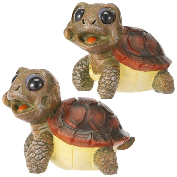 2Pcs Turtle Garden Statue Resin Outdoor Tortoise Figurine Lawn Decor Yard Turtle Ornament for Balcony Garden Lawn
