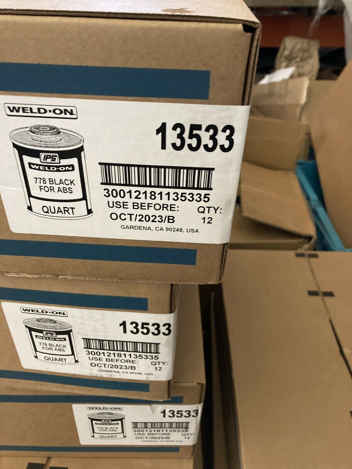 IPS WELDON 778, 1 QUART, BLACK FOR ABS PLASTIC PIPE CEMENT