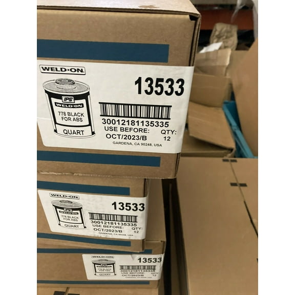 IPS WELD-ON 778, 1 QUART, BLACK FOR ABS PLASTIC PIPE CEMENT