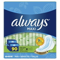 Always Maxi Super Pads, Unscented, Size 2, 90 Ct