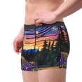 thumbnail image 2 of Susaid Galactic Night Over Meadow Print Men's Mesh Boxer Briefs Cooling Breathable Sports Underwear Wide Waistband Boxer Briefs W/Fly-X-Large, 2 of 5
