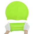 thumbnail image 5 of Gorro de natación sólido impermeable de silicona de color verde de 1 pieza de Bargains Únicos, 5 of 5