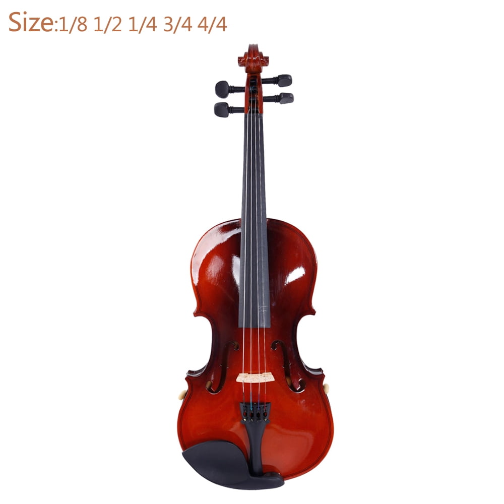GV100 4/4 Acoustic Violin Case Bow Rosin Strings Shoulder Rest Natural