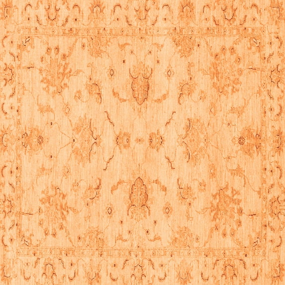 Ahgly Company Indoor Square Oriental Orange Traditional Area Rugs, 3' Square
