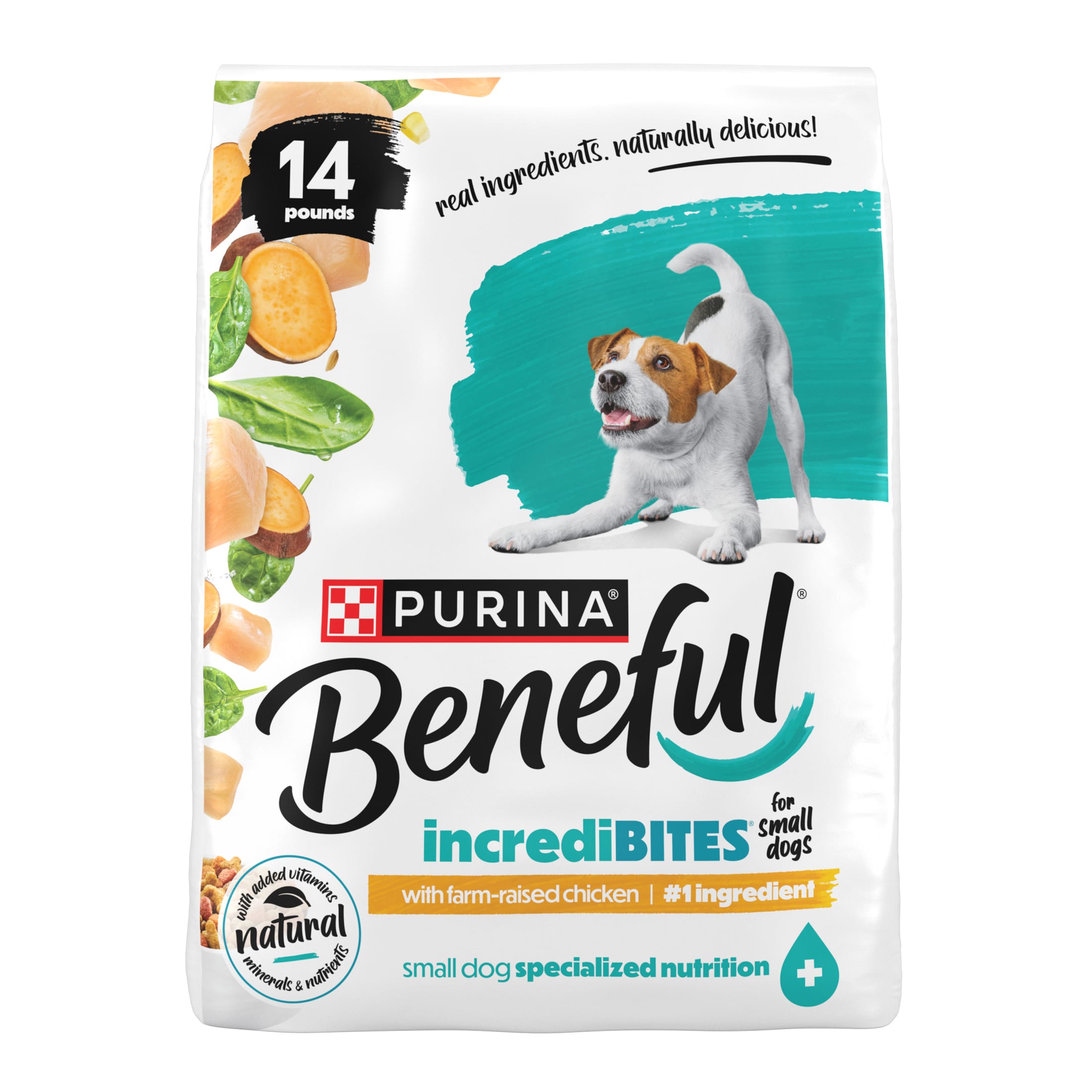 Purina Beneful Incredibites with Farm-Raised Chicken Natural Small Breed Dry Dog Food with Added Vitamins, Minerals and Nutrients, 14 lb Bag