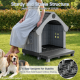 thumbnail image 6 of Dovov Plastic Dog House with Elevated Floor and Air Vents, Waterproof Doghouse Indoor Outdoor Dog Kennel with Porch, Large Puppy Shelter, Black Gray, 6 of 12