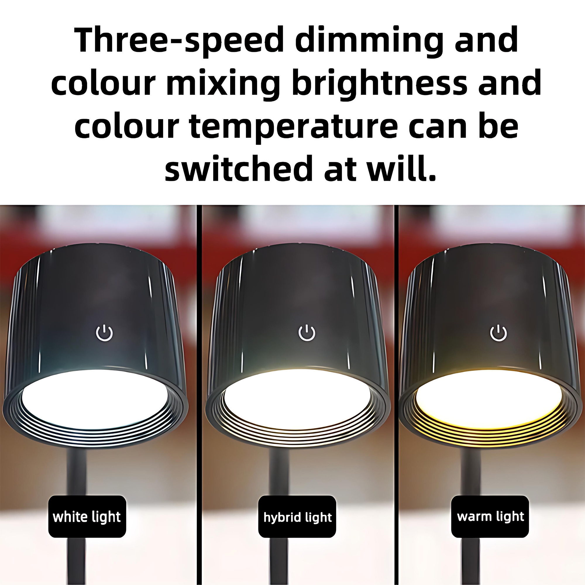 INSMART Wireless Charging Desk Lamps for Home Office,4-in-1 LED Bedside Lamp with 15W Fast Charger,Bluetooth Speaker,Digital Clock,360° Adjustable,3 Lighting Mode, Black