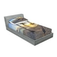 thumbnail image 2 of Ambesonne Tropical Fitted Sheet & Pillow Sham Set, Paradise Beach Palms, Twinxl, Multicolor, 2 of 2