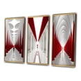 thumbnail image 3 of Designart "Path to Dreams Red and White I" Abstract Landscape Framed Wall Art Set Of 3 - Red Abstract Landscapes Frame Gallery Wall Set For Home Decor, 3 of 6
