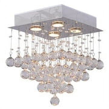 CWI Lighting Square 4 Light Transitional Metal Flush Mount Light in Chrome