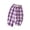 Purple, variant on Kids Plaid Check Loose Straight Pants, Drawstring Elastic Waist Lightweight Breathable Cotton Trousers for Boys Girls Spring Summer School Daily Outdoor Wear(Purple,2-3 Years)