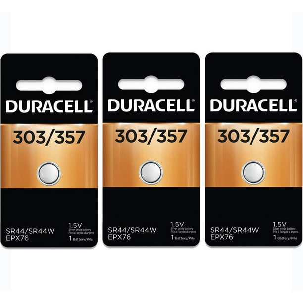 3 Pcs Duracell 357 303 6 Px76 Sr44w Sw Lr44 Ag13 Silver Oxide Battery Walmart Com Walmart Com