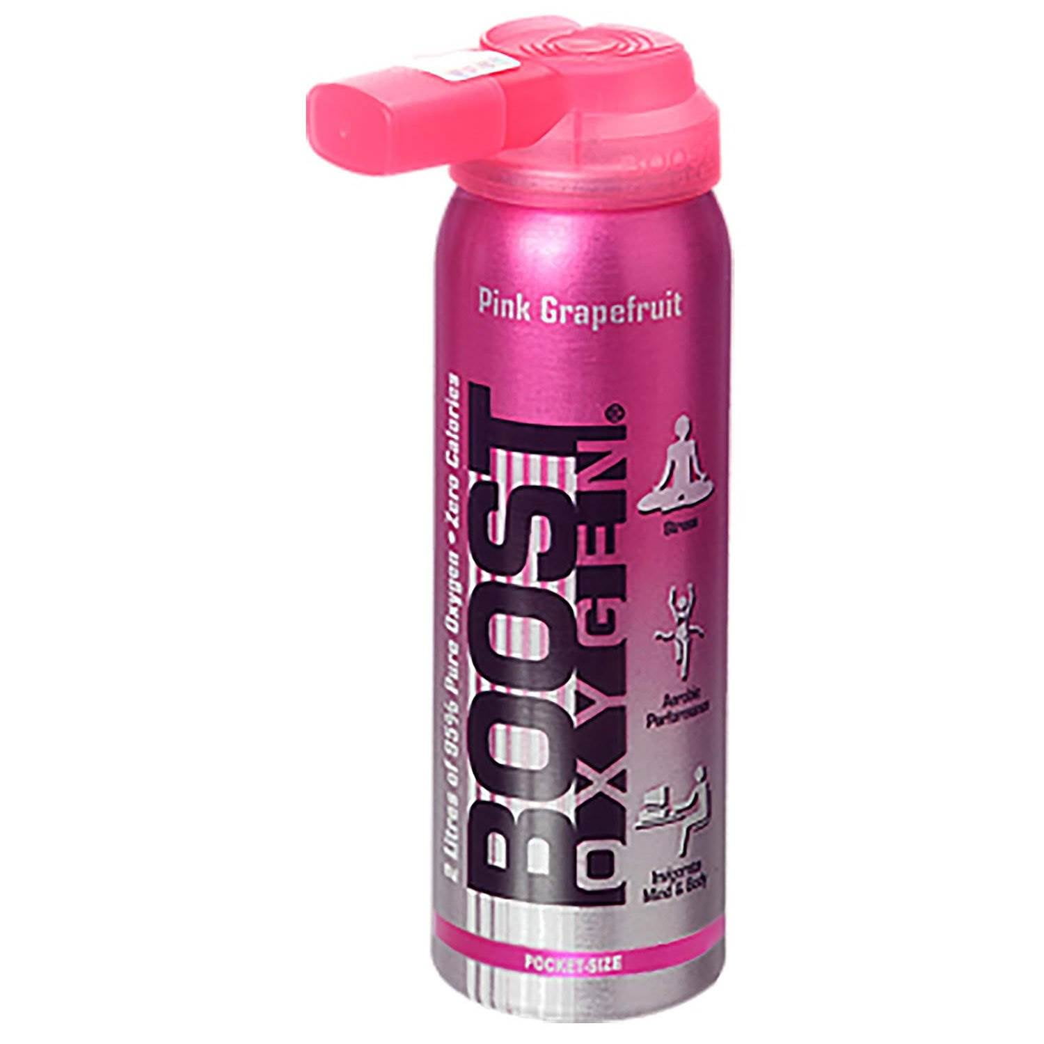 Boost Oxygen Canned 2Liter Portable Natural Oxygen Canister, Pink