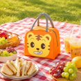 thumbnail image 3 of Lunch Bag, Large Capacity Cartoon Insulated Thermal Cooler Handheld Bento Box for Women Work Office Picnic Travel Outdoor Lightweight Reusable Food Container 9.06x5.12x7.48in Saffron, 3 of 5