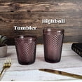 thumbnail image 3 of (4-Pack) 9.5 oz Romantic Glass, Pink / Purple Thick Heavy Premium Drinking Glasses, Vintage Hobnail Tumblers - Glassware Set for Juice, Beverages, Beer, Cocktail (Purple, 4 Pack Highball), 3 of 5