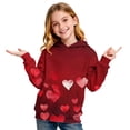 thumbnail image 3 of Sudadera con capucha para niña, para el Día de San Valentín, con estampado de color, de manga larga, informal, deportiva, con capucha, de manga larga, con inserciones en los hombros, blusa de poliéste, 3 of 6