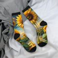 thumbnail image 5 of Cauagu Artistic Oil Painting Sunflower Print Crew Socks for Women and Men,Adult Athletic Running Socks 1-Pair Sports Socks Work Gear Socks with Moisture Wicking, 5 of 6