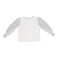 thumbnail image 1 of Camiseta de mujer con cuello redondo y encaje transparente Nikou XL color blanco, 1 of 15